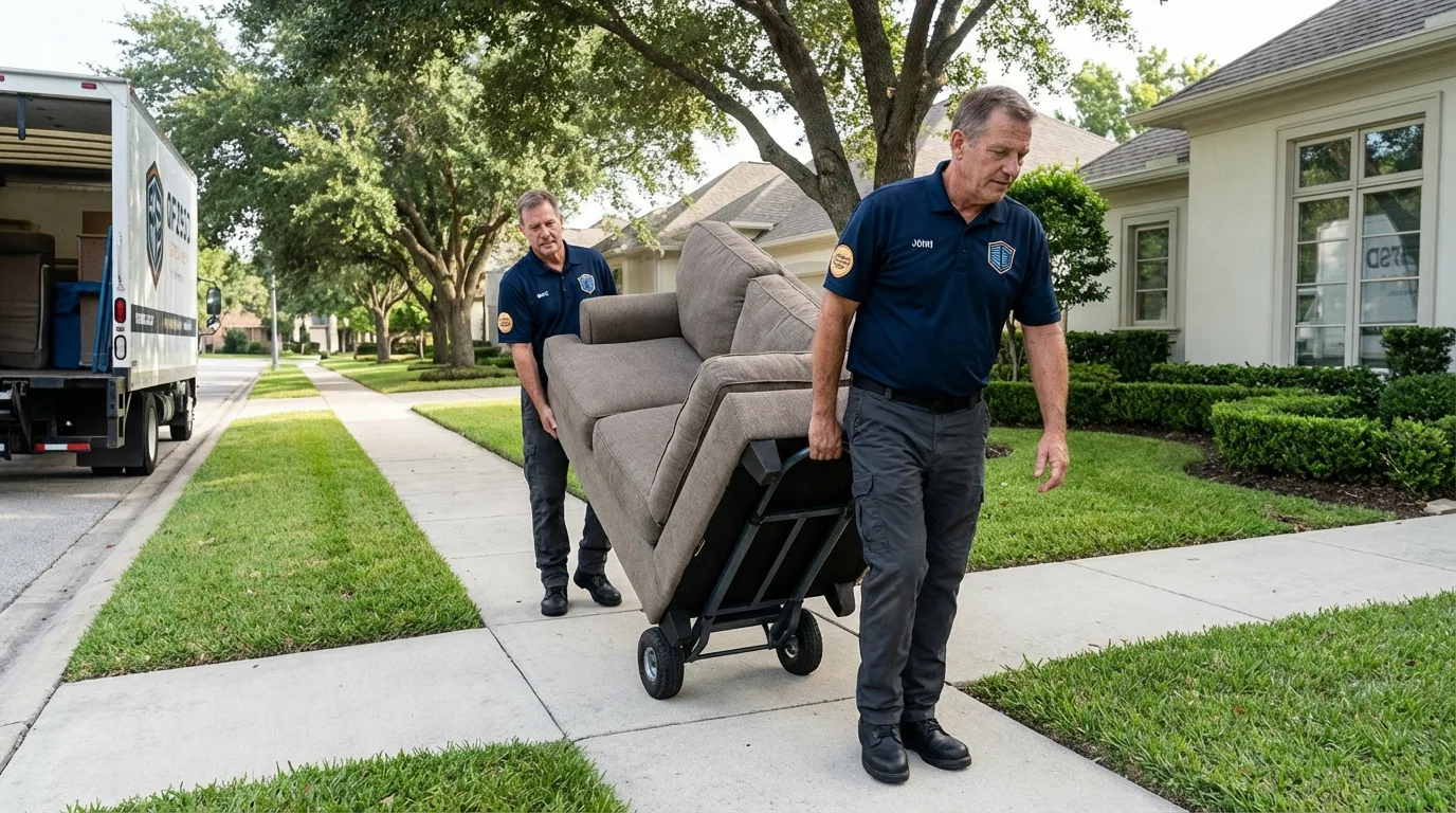 Local residential moving crew loading furniture in Kennewick, WA